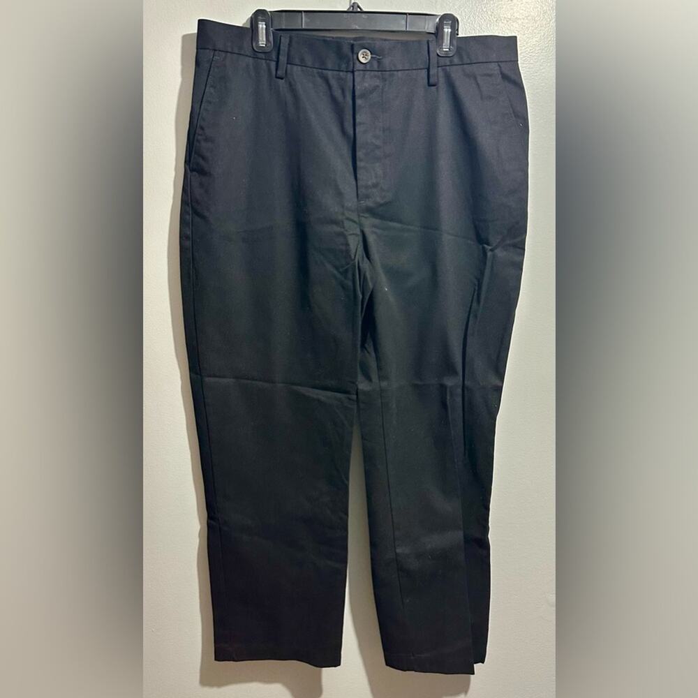 Amazon Essentials Dress Pants Size 35x29 Black Flat Front (103)